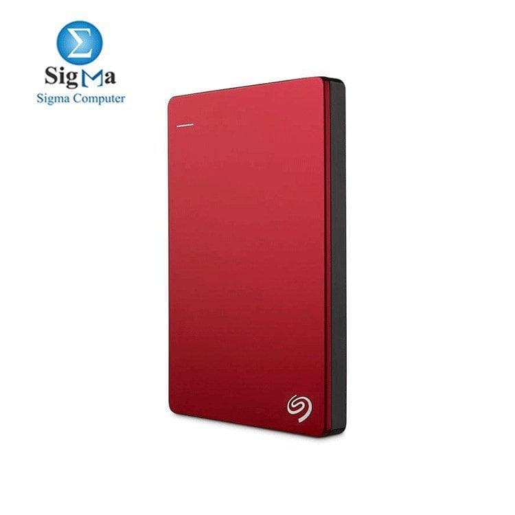 هارد خارجي 2TB من سيجيت Backup Plus Slim محمول USB 3.0 - أحمر