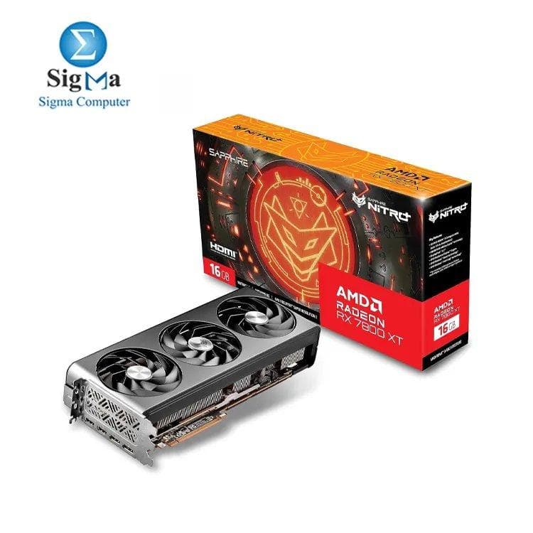 كرت شاشة Sapphire Nitro+ AMD Radeon RX 7800 XT Gaming بذاكرة 16GB GDDR6, AMD RDNA 3