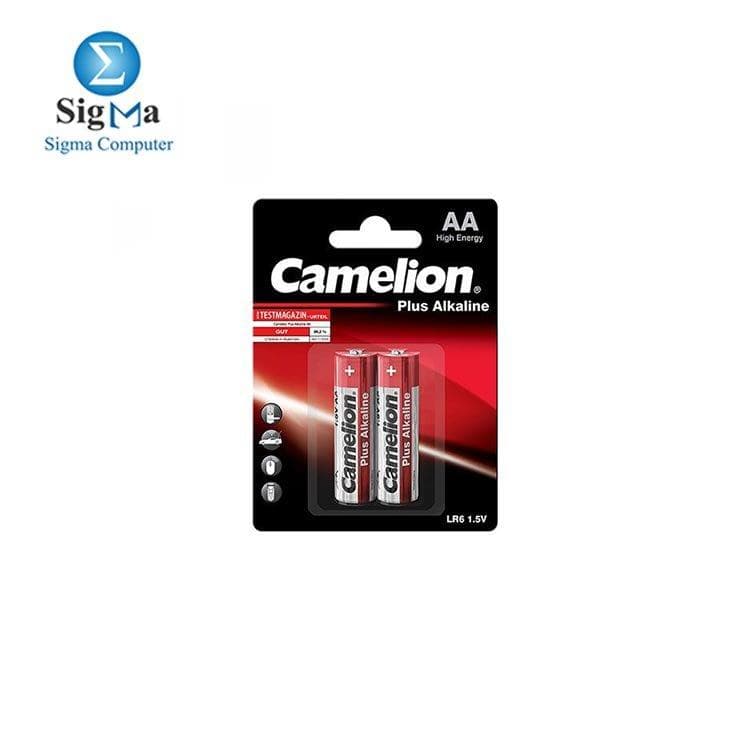 بطارية كاميليون AA بلس قلوية (Alkaline) حمراء - AALR6-BP2-2PC-CARD