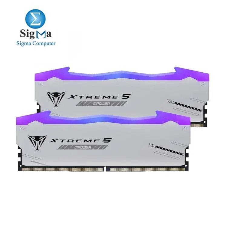رامات جيمنج Patriot Viper Xtreme 5 MPOWER RGB سعة 48GB (2x24GB) DDR5 بتردد 8000MT/s CL38 UDIMM للكمبيوتر المكتبي - PVXR548G80C38KM