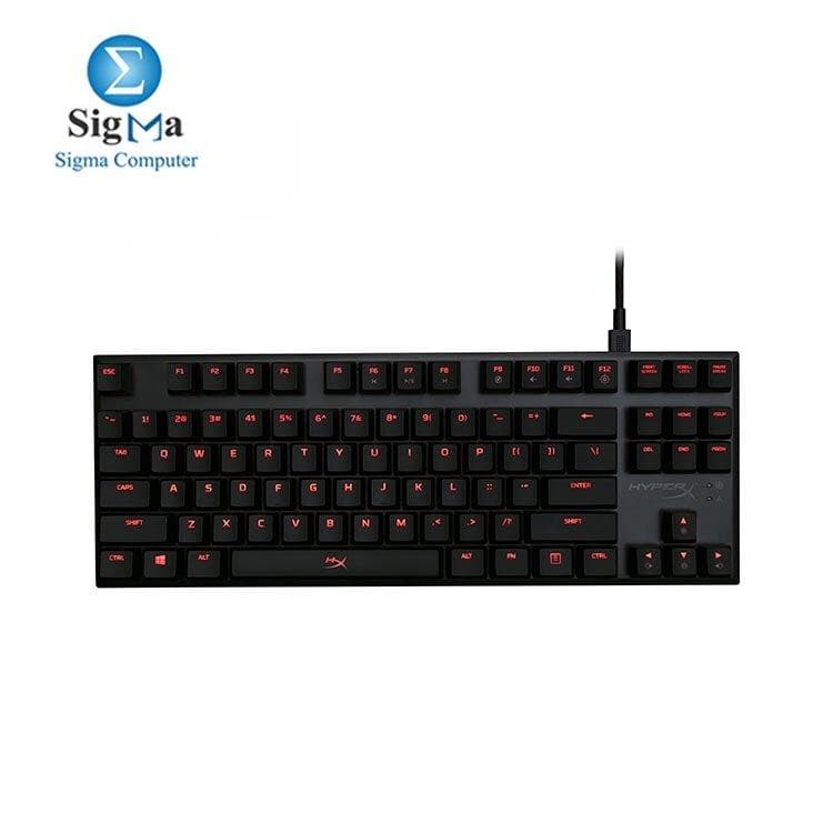 هايبر اكس Alloy FPS Pro كيبورد جيمنج ميكانيكي CHERRY MX RED SWITCH خطي وهادئ - Cherry MX Red - إضاءة LED حمراء HX-KB4RD1-US-R2