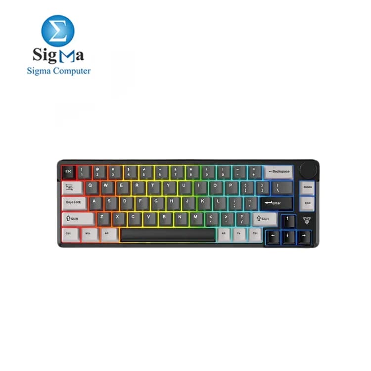 كيبورد ميكانيكال لاسلكي FANTECH MK919 ATOM PRO، لون أسود سماوي، سويتش أزرق