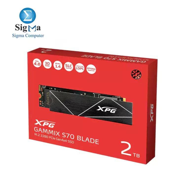 هارد XPG GAMMIX S70 سعة 2TB BLADE PCIe Gen4x4 M.2 2280 SSD