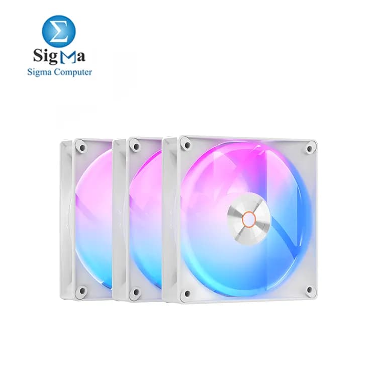 مراوح Ocypus Delta F12 أبيض ARGB 3 في 1