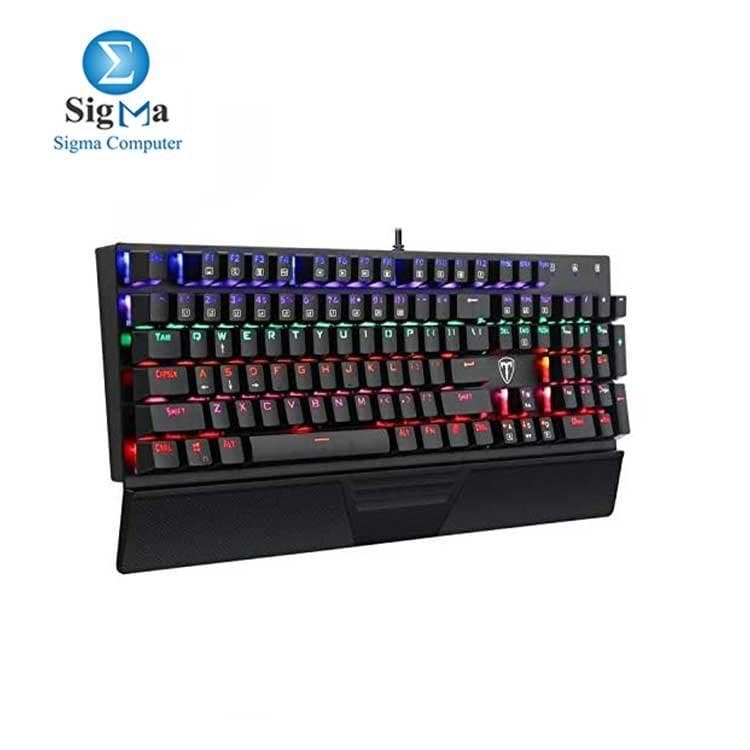 كيبورد ميكانيكال جيمنج T-Dagger T-TGK305 بـ 104 مفتاح وإضاءة خلفية وسويتش أزرق