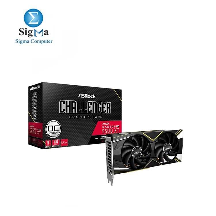 كرت شاشة ASROCK Radeon RX 5500 XT Challenger D 8G OC
