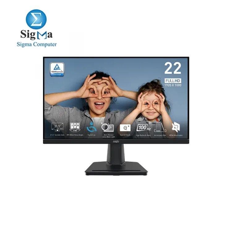 ام اس اي PRO MP225 شاشة مكتبية 21.5 بوصة Full HD - IPS 100Hz شاشة مريحة للعين