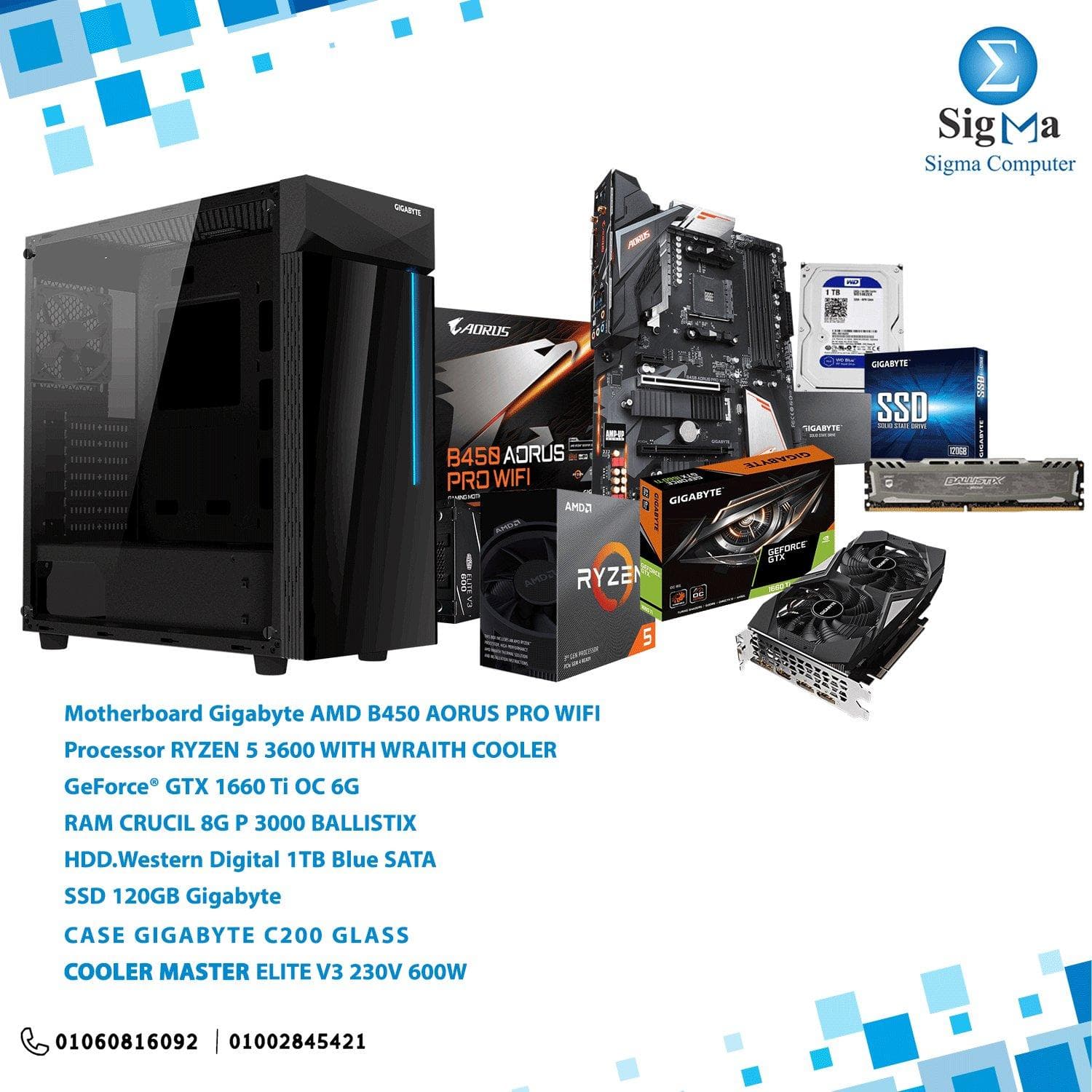 Bundle AMD B450 AORUS PRO WIFI With Ryzen 3600