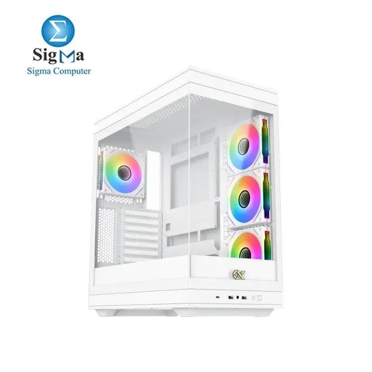 كيسة XIGMATEK Meta Arctic تدعم E-ATX، مساحة كارت شاشة 400 مم، ارتفاع مبرد معالج 175 مم، رادياتير 360 مم، USB-C، ستيل