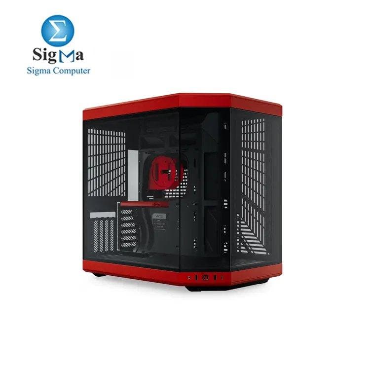 HYTE Y70 Upgraded Modern Aesthetic Dual Chamber Panoramic Tempered Glass Mid-Tower ATX Computer Gaming Case with PCIE 4.0 Riser Cable Included, Red (CS-HYTE-Y70-BR)