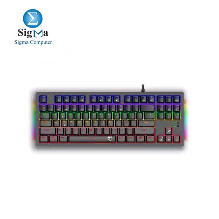 كيبورد T-DAGGER Bali T-TGK311 - سويتشات OUTEMU زرقاء، إضاءة رينبو، خاصية anti-ghosting، هيكل ألومنيوم، كابل 150 سم