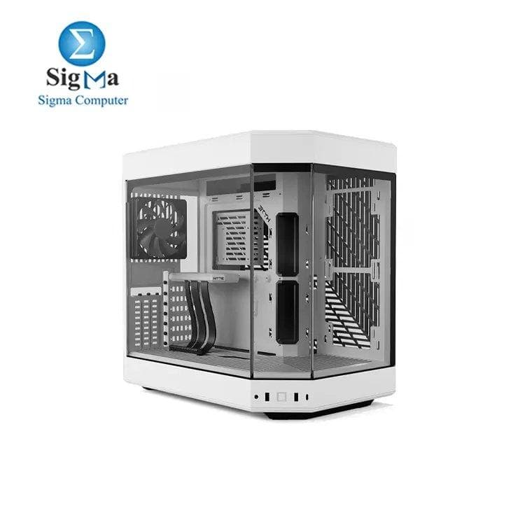 HYTE Y60 Modern Aesthetic Dual Chamber Panoramic Tempered Glass Mid-Tower ATX Computer Gaming Case with PCIE 4.0 Riser Cable Included, Snow White (CS-HYTE-Y60-WW)