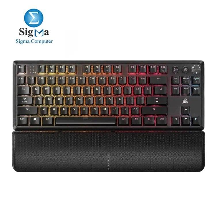 كيبورد ميكانيكي كورسير K70 CORE TKL لاسلكي - بدون لوحة أرقام مع تقنية SLIPSTREAM اللاسلكية، سويتشات MLX Red، بطارية تصل إلى 1,000 ساعة، مسند معصم، ودعم iCUE.