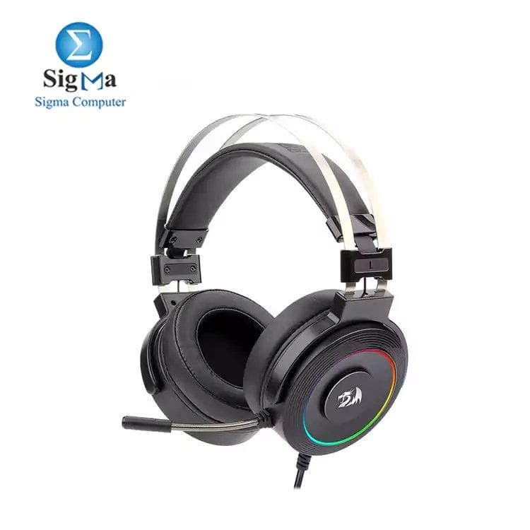 سماعة جيمنج ريدراجون Lamia RGB H320RGB - صوت محيطي افتراضي 7.1، إضاءة RGB، توصيل USB، تتضمن حامل سماعة