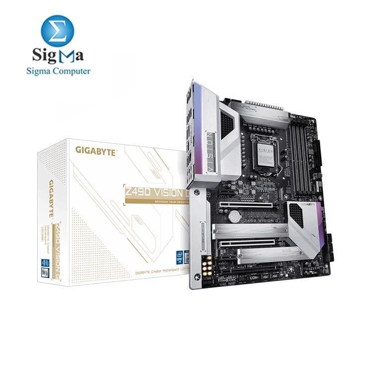 لوحة أم جيجابايت Z490 VISION G LGA 1200 انتل Z490 ATX مع Dual M.2، SATA 6Gb/s، USB 3.2 Gen 2