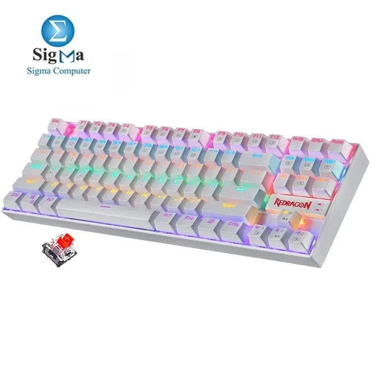 ريدراجون K552-WR KUMARA كيبورد ميكانيكي جيمنج بسويتشات حمراء وإضاءة رينبو LED أبيض