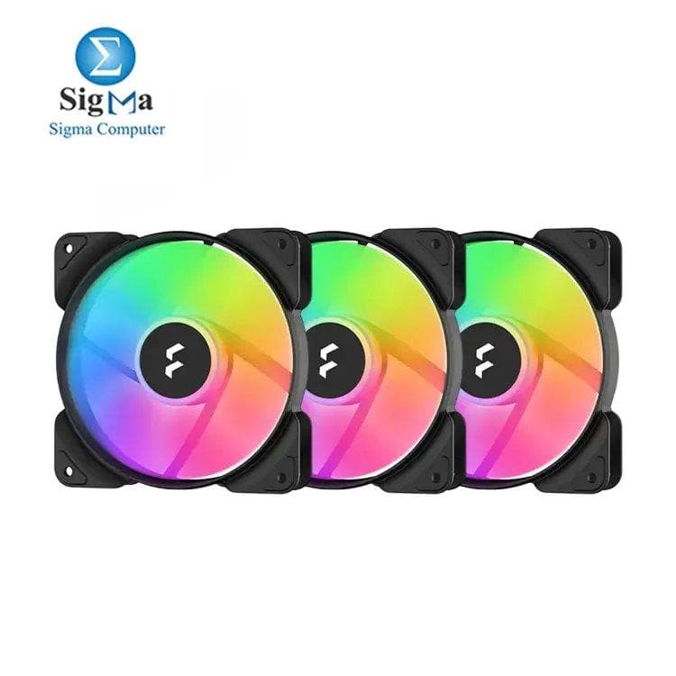 مجموعة 3 مراوح كمبيوتر فراكتال ديزاين Aspect 12 RGB 120mm 1200 RPM إطار أسود