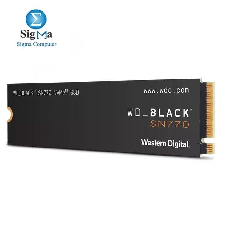 هارد ويسترن ديجيتال WD_BLACK SN770 سعة 1TB (WDS100T3X0E) – واجهة PCIe Gen4 x4، مقاس M.2 2280، سرعة قراءة 5150MB/s، سرعة كتابة 4900MB/s، سعة تحمل 600TBW
