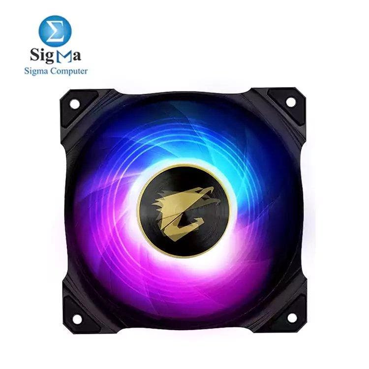 مروحة AORUS 120 ARGB، أداء صامت، عمر طويل، لون أسود