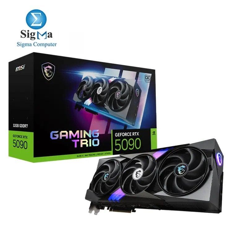 MSI GeForce RTX 5090 GAMING TRIO OC 32GB GDDR7, 2497 MHz boost, 21760 CUDA cores, PCIe Gen 5, 3x DisplayPort, 1x HDMI 2.1
