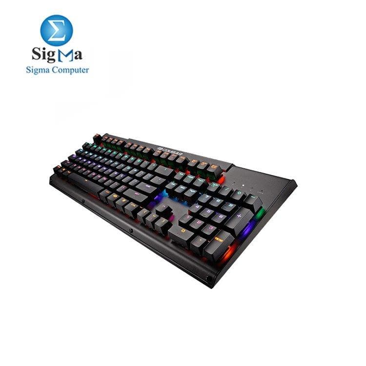 كيبورد جيمنج ميكانيكال كوجر Ultimus RGB سلكي، معدن، أسود