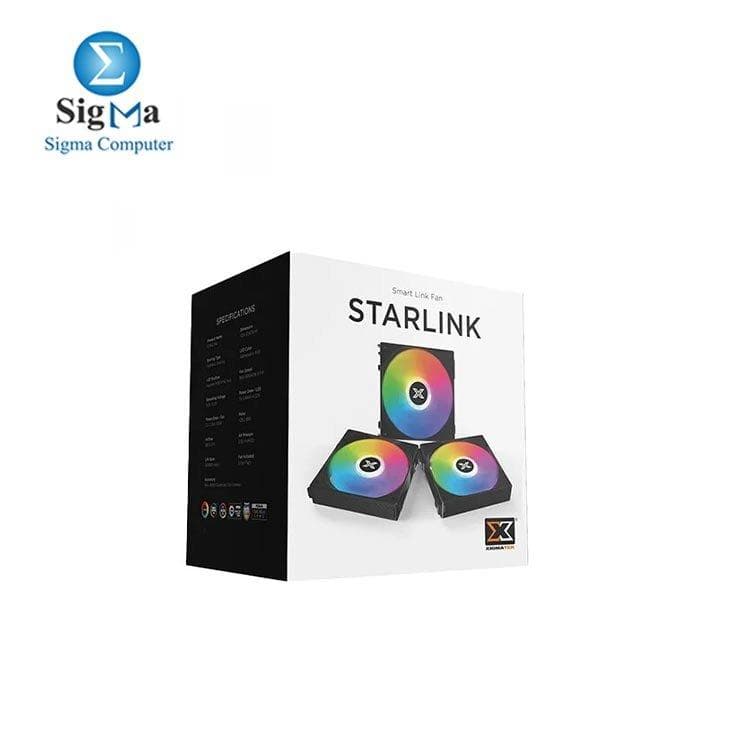 طقم مراوح XIGMATEK Starlink Smart Link Argb PWM عدد 3 مراوح