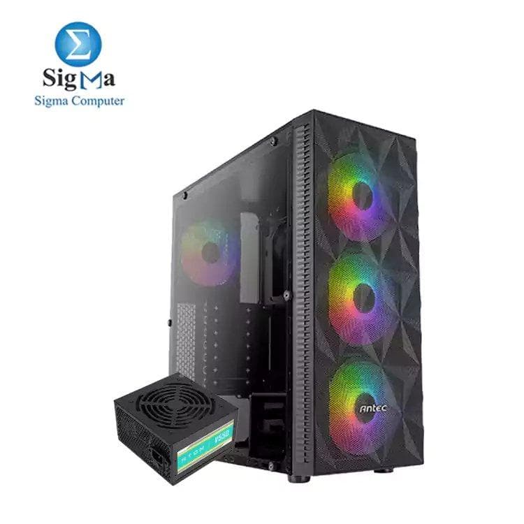 كيسة كمبيوتر ANTEC NX2455 بـ 4 مراوح ARGB + باور سبلاي ATOM 550W
