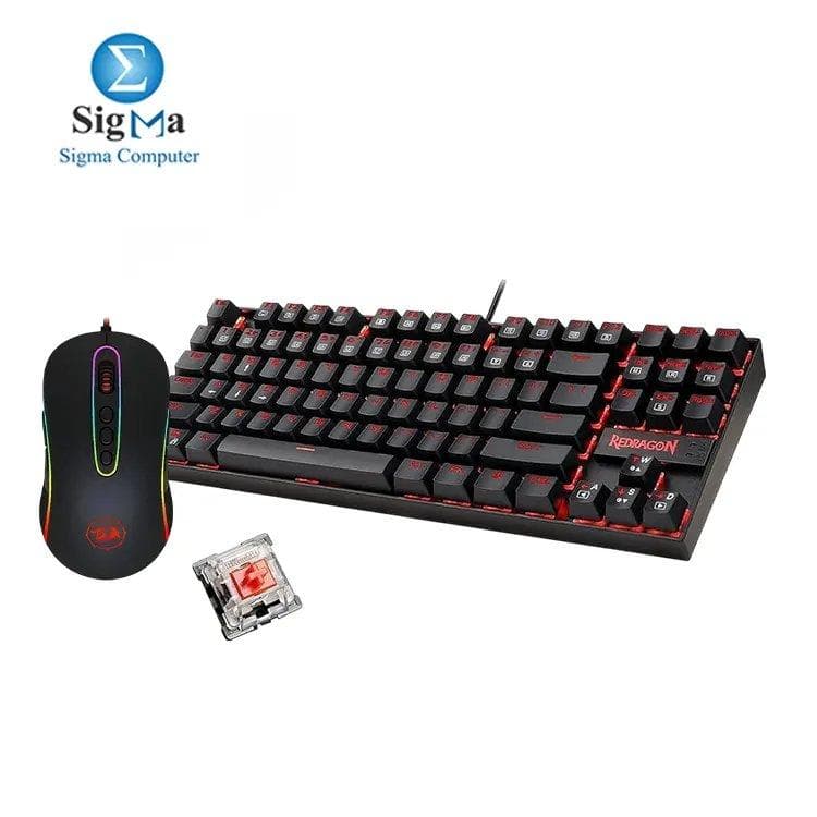 Redragon K552 RED LED Backlite Red Switches and M702-2 RGB Gaming Mouse