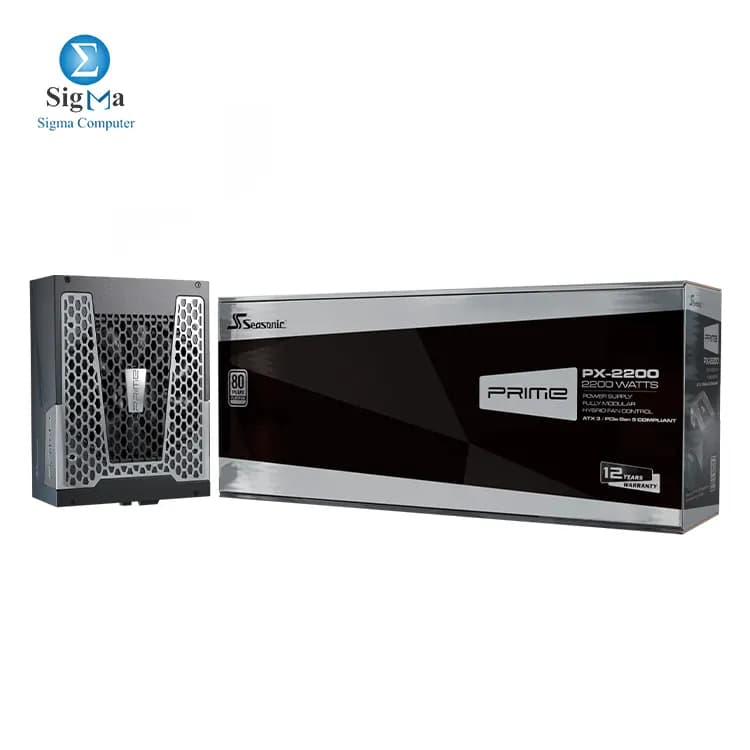 مزود طاقة SEASONIC Prime PX-2200 2200W ATX 3.1 80 Plus Titanium Cybenetics Full Modular بمروحة Hybrid