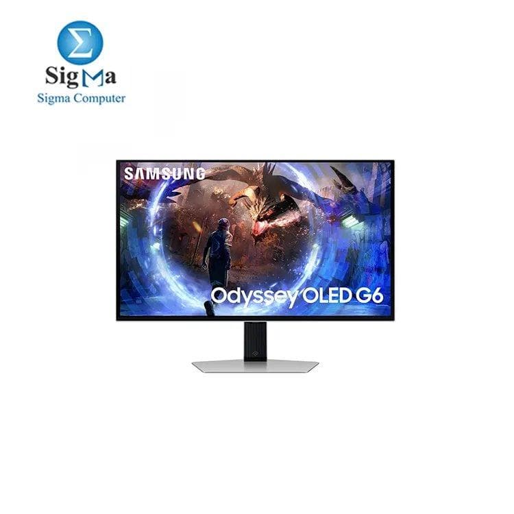 شاشة سامسونج Odyssey G60SD OLED للجيمنج، مقاس 27 بوصة مع لوحة OLED، دقة 2560 x 1440، معدل تحديث 360 هيرتز، زمن استجابة 0.03 ms (G/G), AMD FreeSync Premium Pro, LS27DG600SUXEN