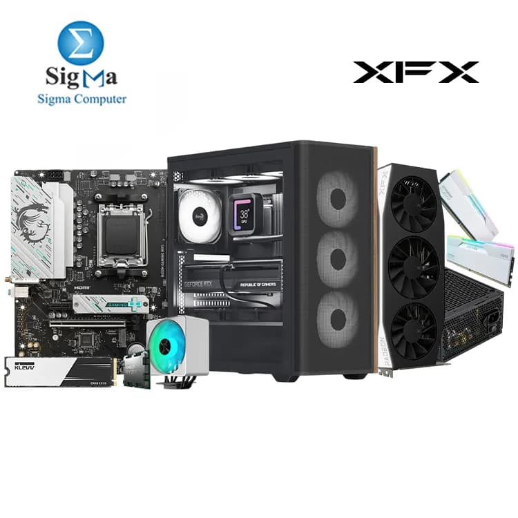 تجميعة جيمنج JINX R7 8700F 9060XT - لوحة أم ام اسوس B650M GAMING WIFI - معالج اي ام دي Ryzen 7 8700F - رام 32GB - كرت شاشة XFX RX 9060 XT 16GB - هارد 500GB - كيسة AeroCool D501A - باور سبلاي 750W