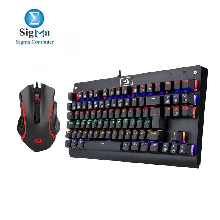 كيبورد ريدراجون K568 TKL رينبو سويتش أزرق مع ماوس ريدراجون NOTHOSAUR M606