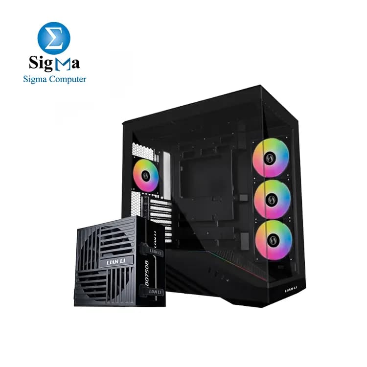 Lian Li Vector V100R BTF Black Mid-Tower Gaming Case with 4 ARGB Fans, USB Type-C + RB750 750W 80+ Bronze ATX 3.1 Modular PSU