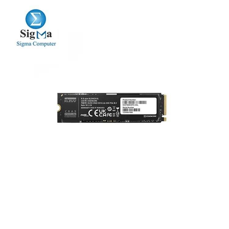 هارد KLEVV CRAS C910 Lite سعة 1TB من نوع M.2 NVMe PCIe Gen4x4 داخلي