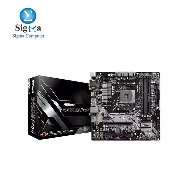 ASRock B450M PRO4 Micro ATX Motherboard
