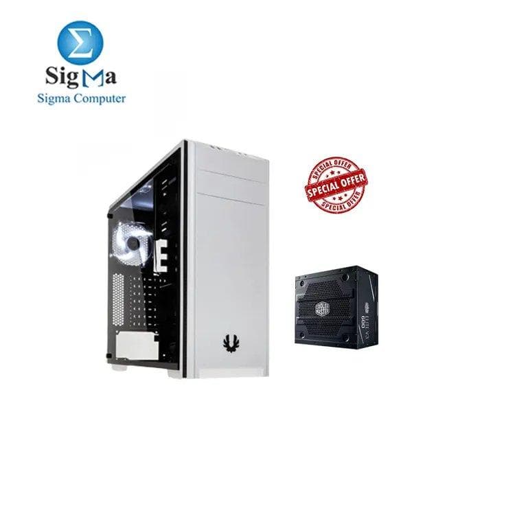 باندل كيسة BitFenix Nova TG بمروحتين مع باور Cooler Master Elite V3 600 Watts