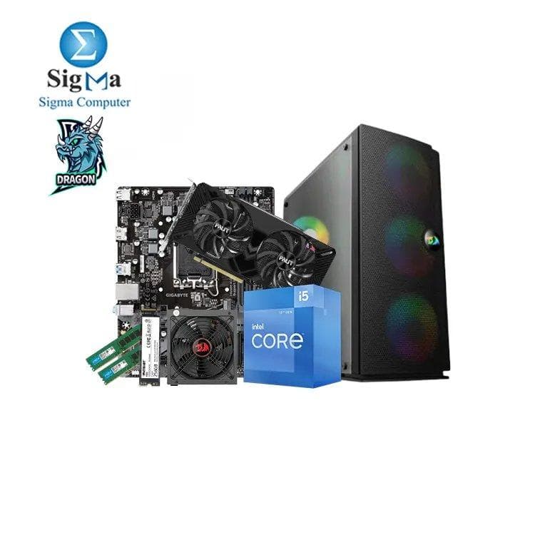 Dragon I5 12400F 1660TI -204-CPU-INTEL-I5-12400F-BOX-GIGABAYT H610M K DDR4-PALIT GeForce GTX 1660 Ti Dual 6G-Crucial 16GB DDR4-3200-Patriot P300 M.2 2280 256GB-REDRAGON GC-651 CASE 4 FAN with PSU 600w Bronz.