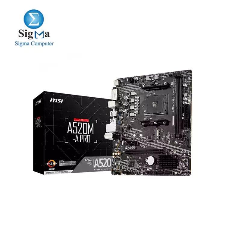 لوحة أم ام اس اي AMD A520M-A PRO تدعم ذاكرة DDR4، حتى 4600(OC) ميجاهرتز