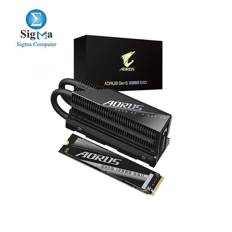 هارد SSD داخلي جيجابايت AORUS Gen5 12000 سعة 2TB، منفذ PCIe 5.0 NVMe M.2، سرعة قراءة تصل إلى 12400MB/s، سرعة كتابة تصل إلى 11800MB/s