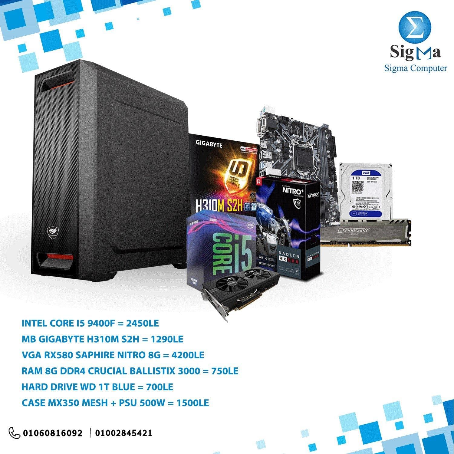 باندل معالج Intel i5 9400F مع لوحة أم H310M S2h