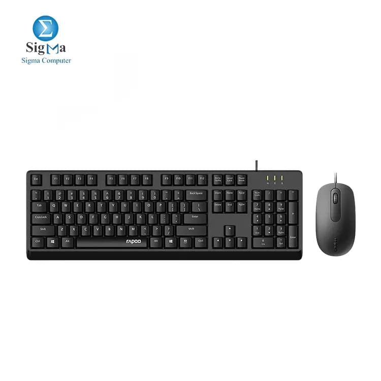 كومبو كيبورد وماوس سلكي من Rapoo موديل X130 Pro عربي/انجليزي