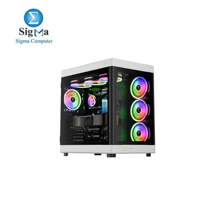 كيسة جيمنج GAMDIAS NESO P1 Dual-Chamber لون أسود/أبيض بدون مراوح