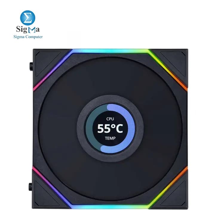مروحة ليان لي UNI Fan TL لاسلكية LCD 120MM أسود -12TLLCD1WIB أسود