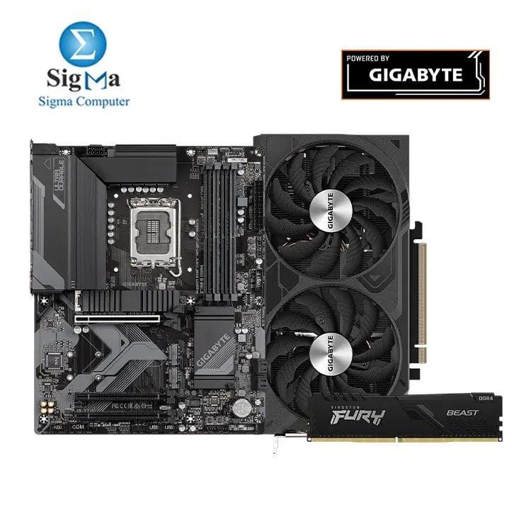 Gigabyte Z790 S DDR4 And  Gigabyte RTX 4060 Ti WINDFORCE OC 16G And  Kingston Fury Beast 16GB 3200MHz DDR4 CL16