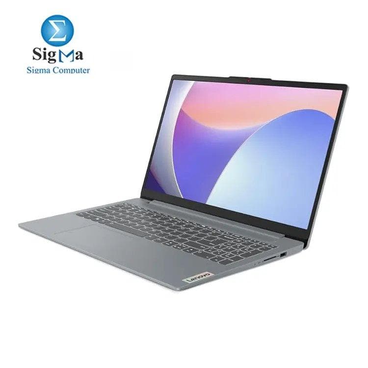 لابتوب لينوفو IdeaPad Slim 3 - 83ER0081PS - معالج i5-12450H، 8 أنوية، رام 8GB DDR5 4800 MHz، هارد 512GB SSD، كرت شاشة مدمج Intel UHD، شاشة 15.6 بوصة FHD IPS 300 nits مضادة للتوهج، بصمة، نظام DOS - لون رمادي Arctic Grey