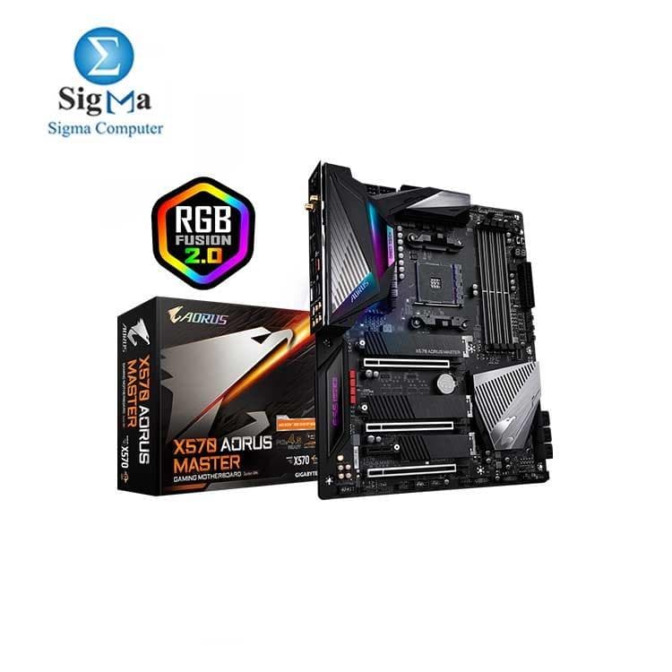 لوحة أم AORUS AMD X570 MASTER (AMD Ryzen 3000/ATX/PCIe4.0/DDR4/USB3.1/RGB)