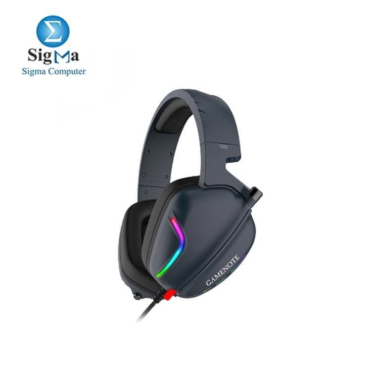 سماعة جيمنج هافيت H2019U بصوت محيطي RGB، منفذ USB - أزرق