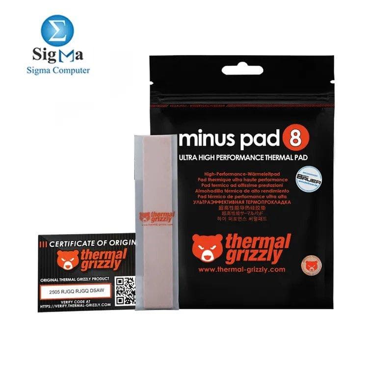 وسادة حرارية Thermal Grizzly Minus Pad 8 مقاس 120x20x1.0 مم - قطعتين - TG-MP8-120-20-10-2R