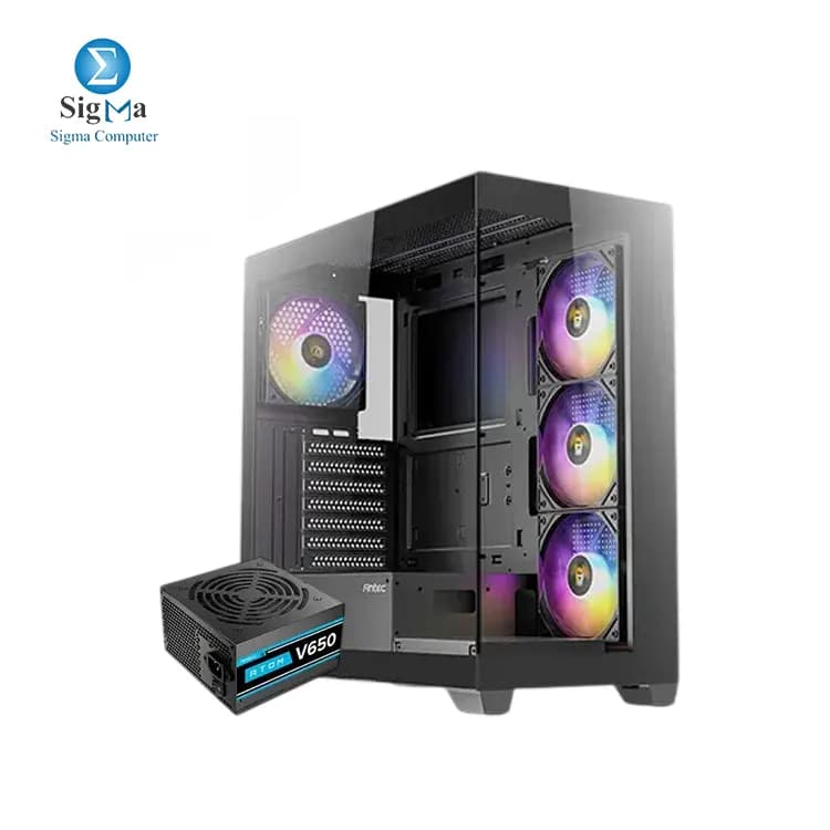 كيسة جيمنج Antec CX300 ARGB ميد تاور + باور سبلاي Antec Atom V650 650W