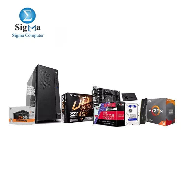 باندل (B550M - RYZEN 5 3500X - SAPPHIRE RX5500XT - 8GB DDR4 3200MHz - 240GB A400 - ويسترن ديجيتال Blue 1TB - Deepcool matrexx 55 mesh+DN500 باور)